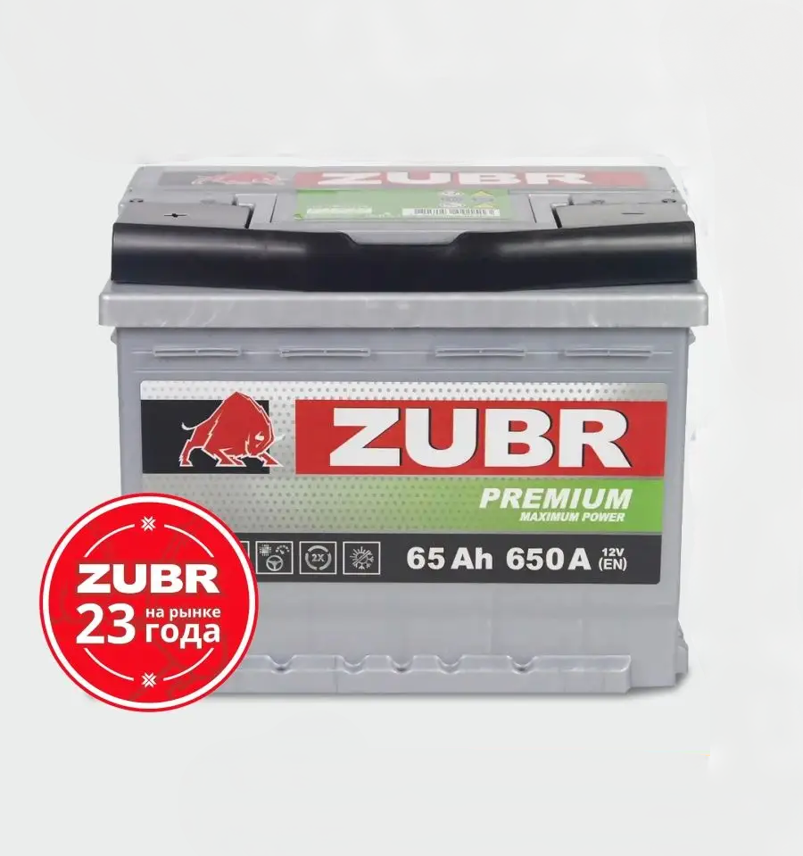 Аккумуляторная батарея ZUBR Premium 65Ah L+