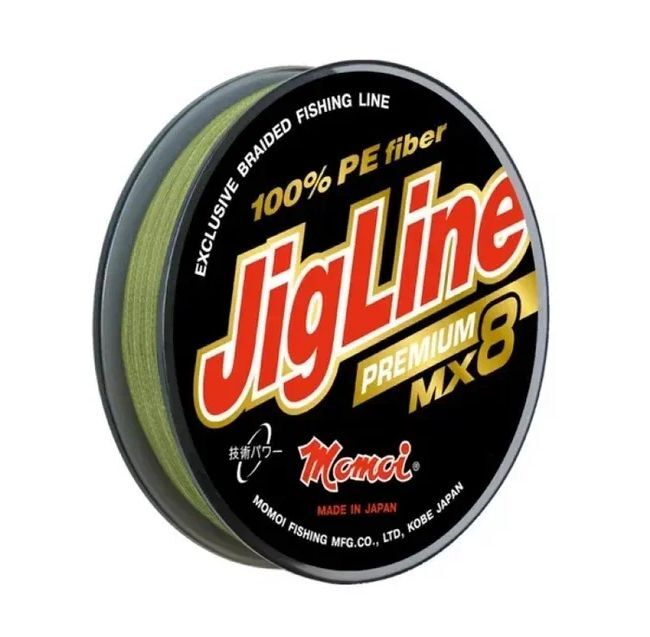 

Плетеный шнур для рыбалки Momoi JigLine Premium MX8 (0.35 / 32 / 10 / 4 / хаки / -), Зеленый, JigLine Premium MX8