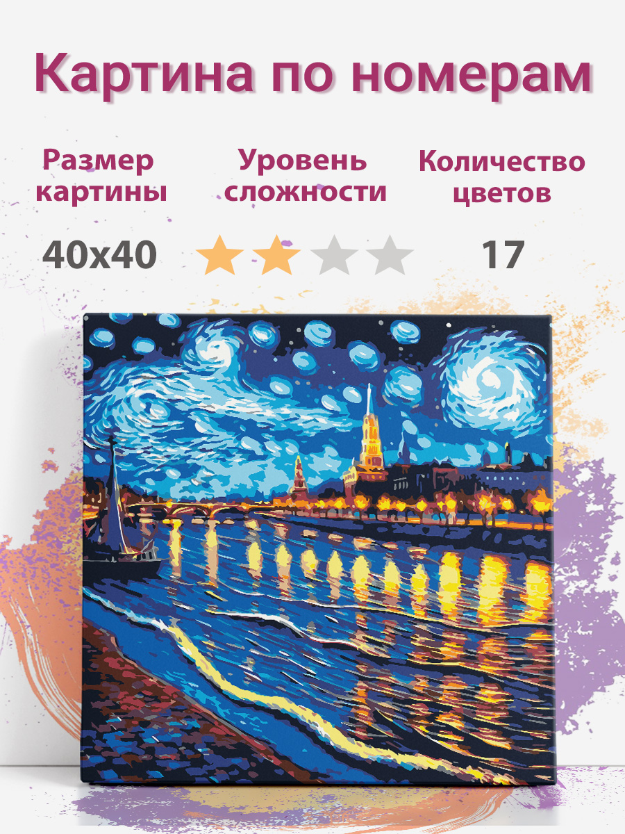 Картина по номерам Раскрасим сами Петропавловская крепость ms031 холст 40х40 см
