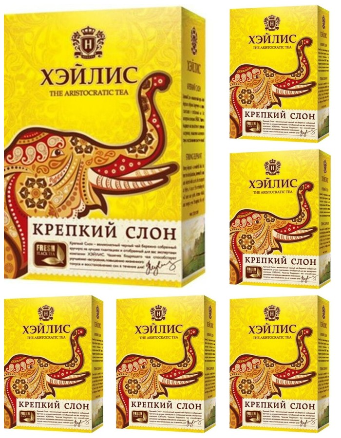 

Чай черный листовой HYLEYS Крепкий слон, 90 г х 6 шт, Крепкий слон, 90 г