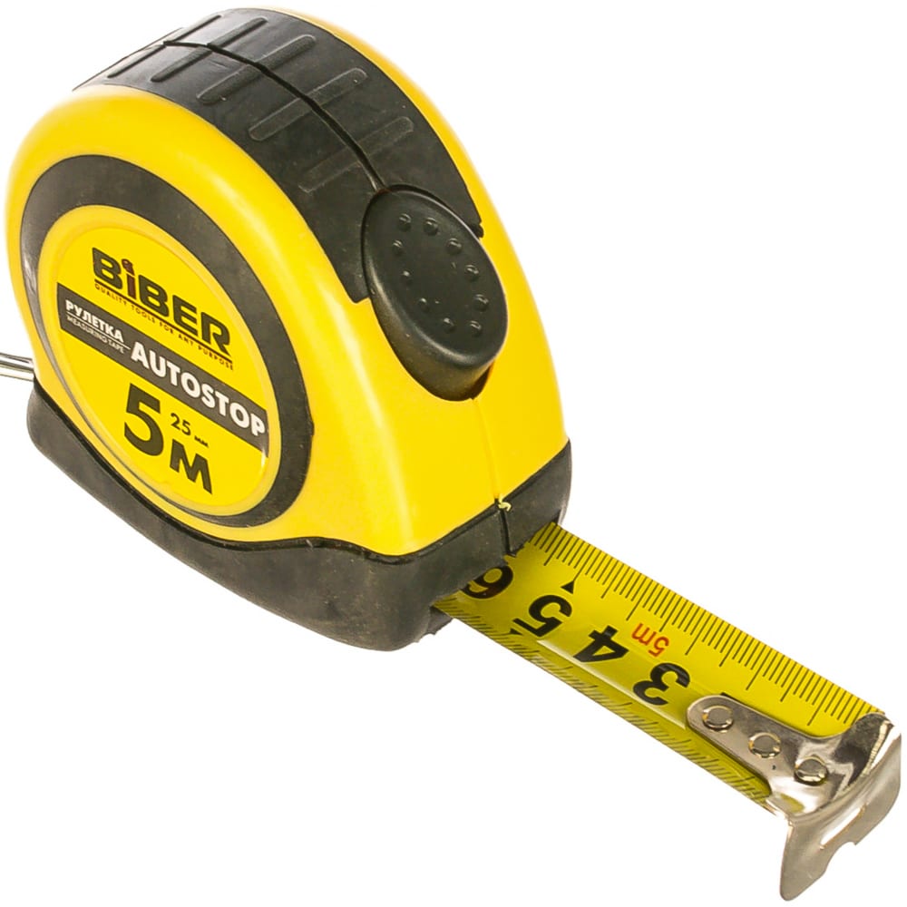 

Рулетка (обрезиненный корпус, 5 м х 25 мм) Biber AUTOSTOP 40073 тов-173003