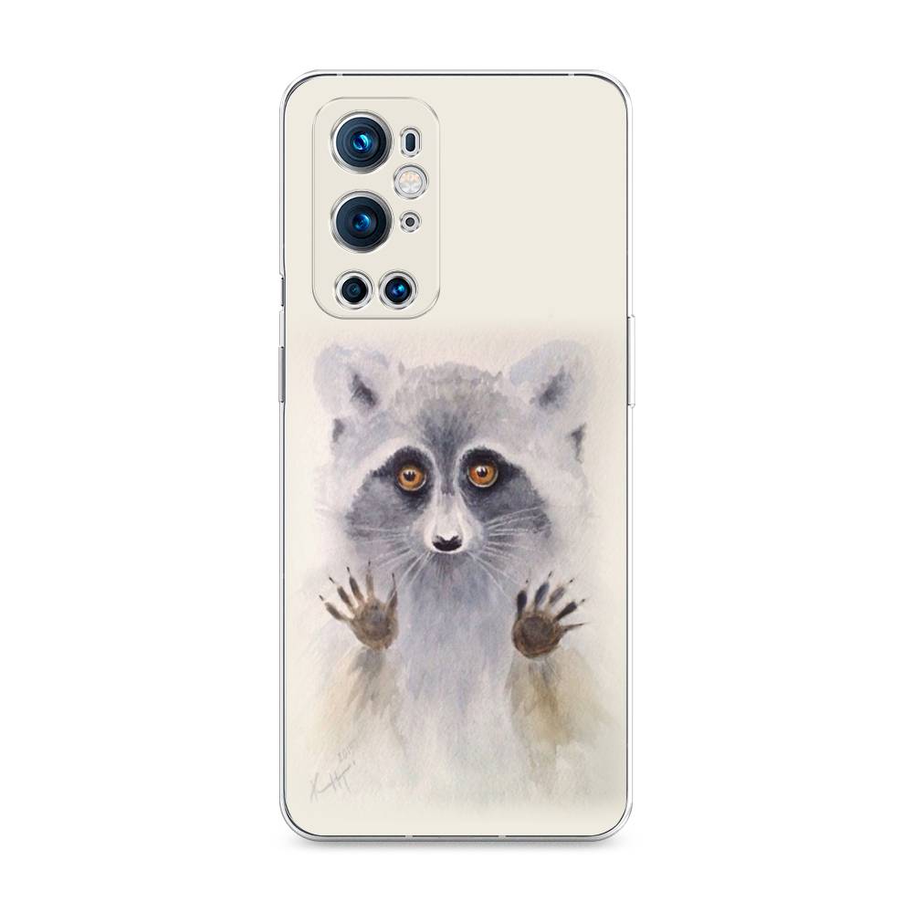 

Чехол на OnePlus 9 Pro "Енот за стеклом", Бежевый;серый, 151550-4