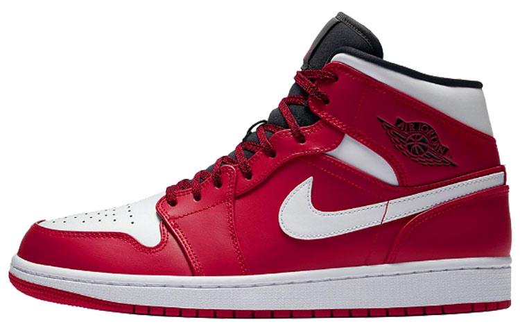 

Кеды унисекс Jordan Air Jordan 1 Mid красные 44 EU, Красный, Air Jordan 1 Mid