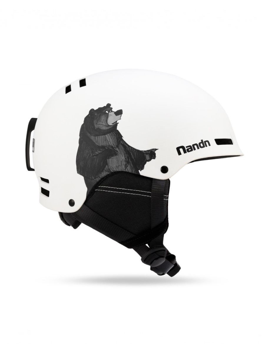 Шлем горнолыжный NANDN NT30 WHITE BEAR р. L 58-62см