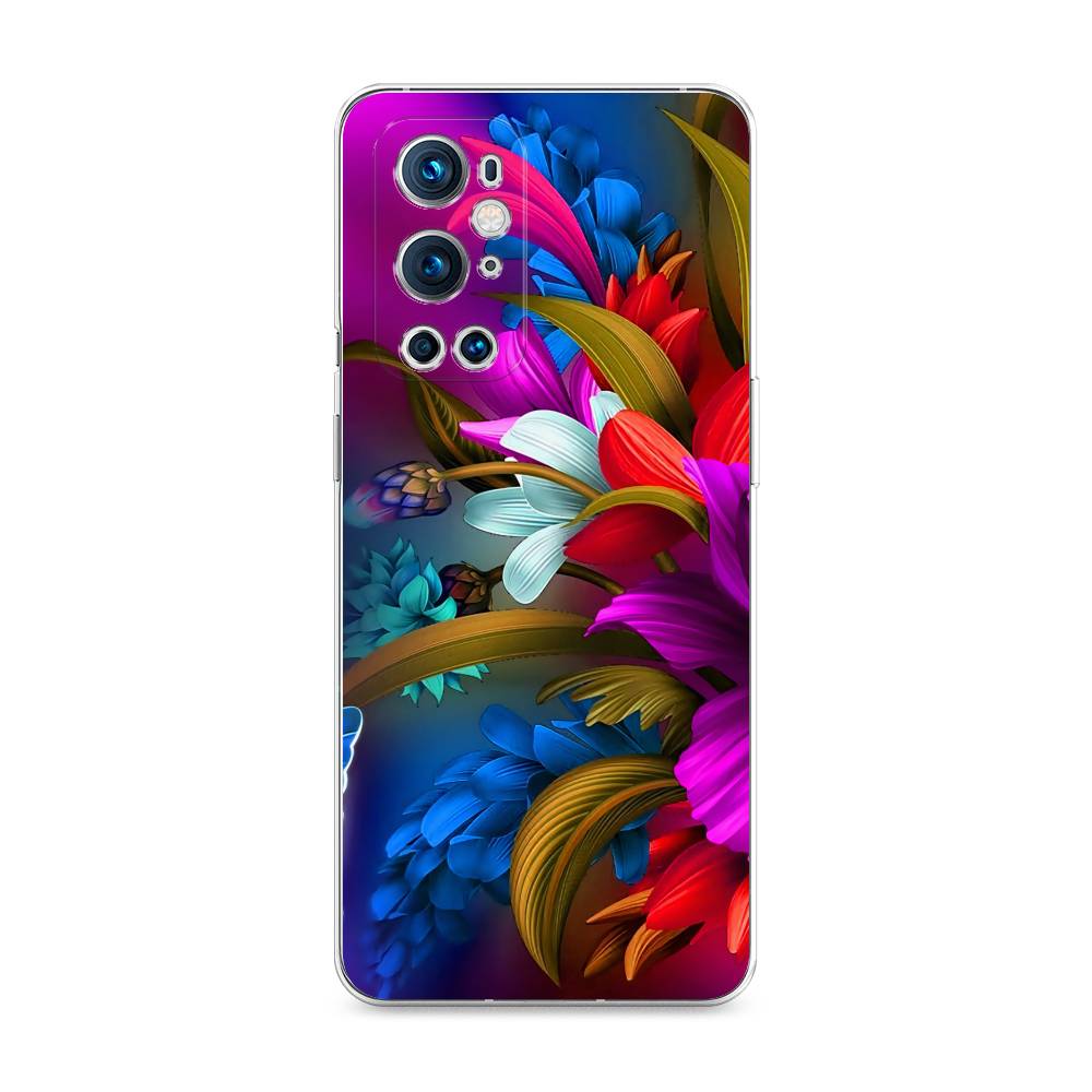

Чехол на OnePlus 9 Pro "Фантастические цветы", Фиолетовый;красный;синий, 151550-2