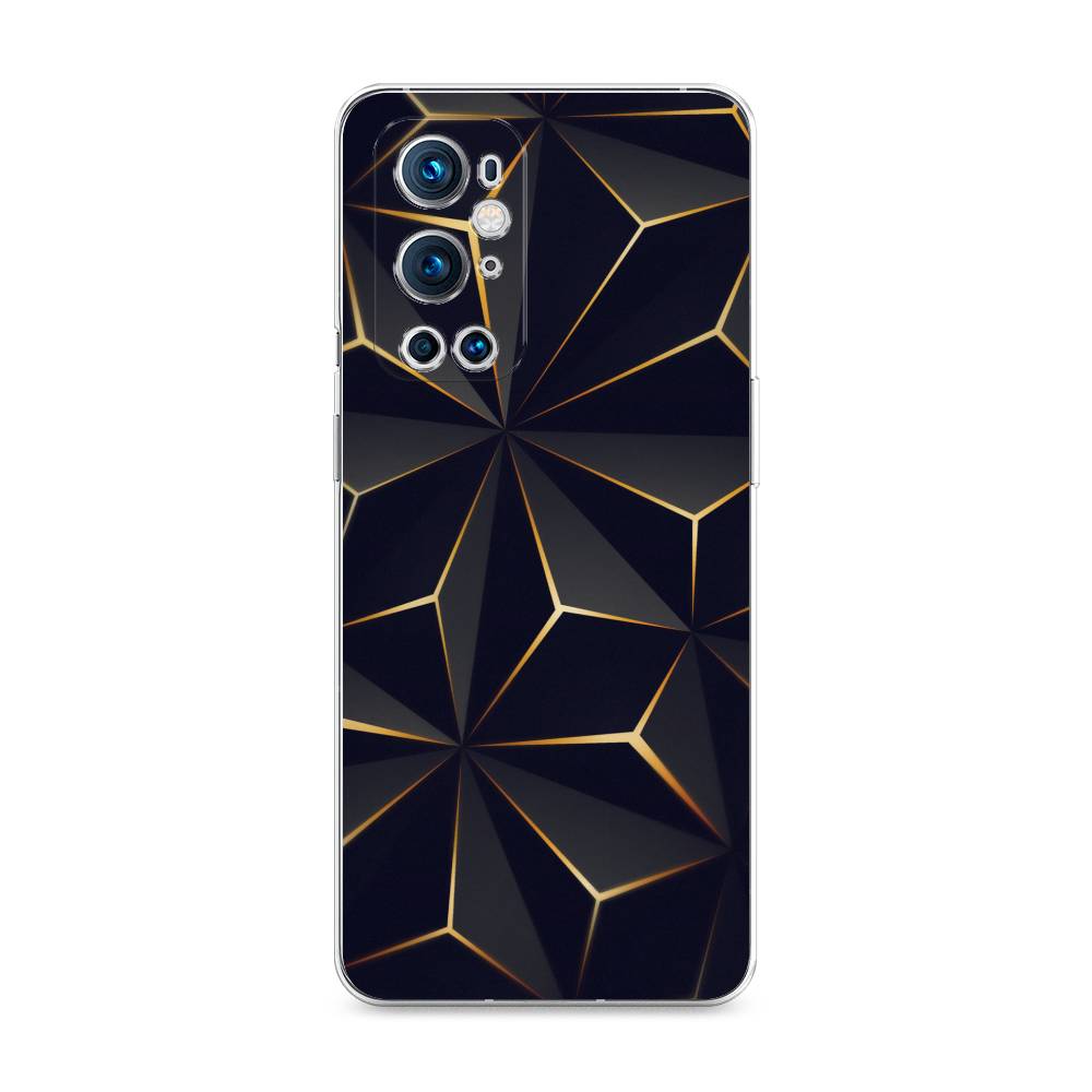 

Чехол на OnePlus 9 Pro "Черные полигоны", Золотистый;черный, 151550-3