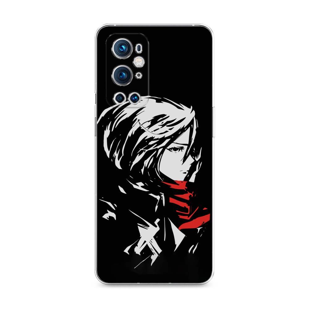 

Чехол на OnePlus 9 Pro "Микаса минимализм", Черный;серый;красный, 151550-4