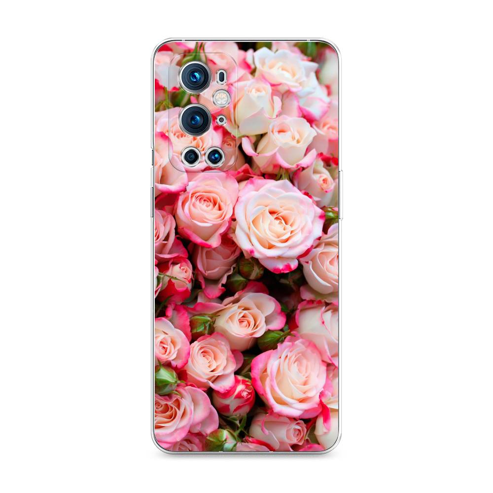 

Чехол на OnePlus 9 Pro "Много роз", Розовый, 151550-2
