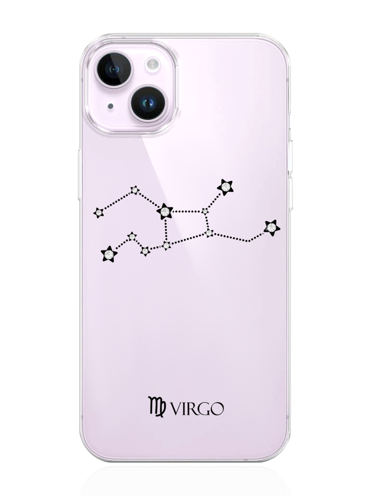 фото Чехол musthavecase для iphone 14 с инкрустацией кристаллами lux дева virgo