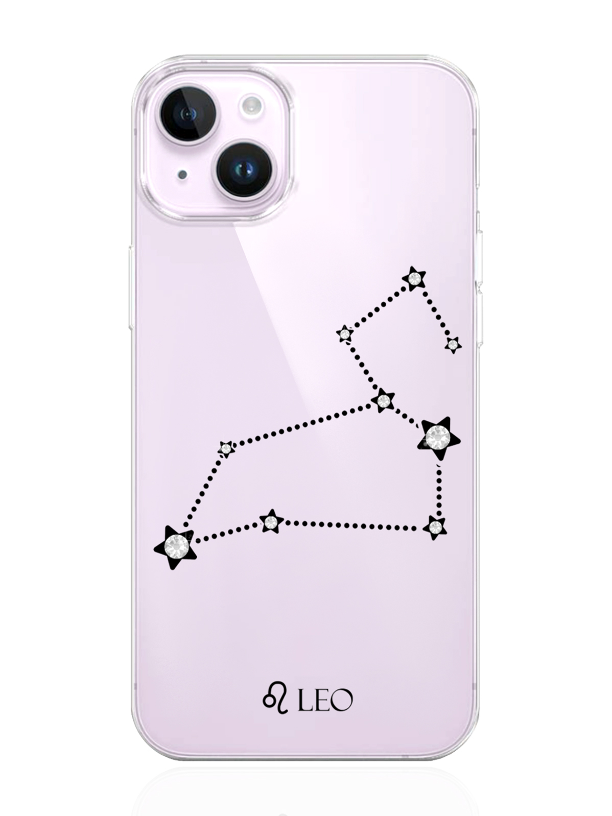 фото Чехол musthavecase для iphone 14 с инкрустацией кристаллами lux лев leo