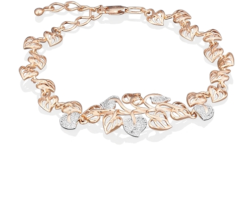

Браслет из красного золота р. 20,5 PLATINA jewelry 05-0529-00-401-1110-24, фианит, 05-0529-00-401-1110-24