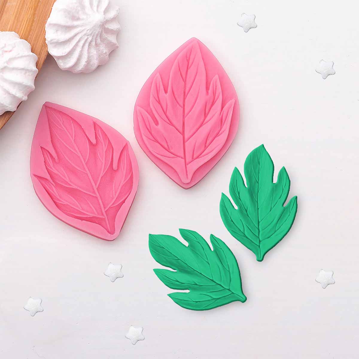 

Молд Арт Узор силикон для свечей/мыла/смолы/гипса/кондитер. 2 части 7*4,5*0,7 см Листва, Розовый