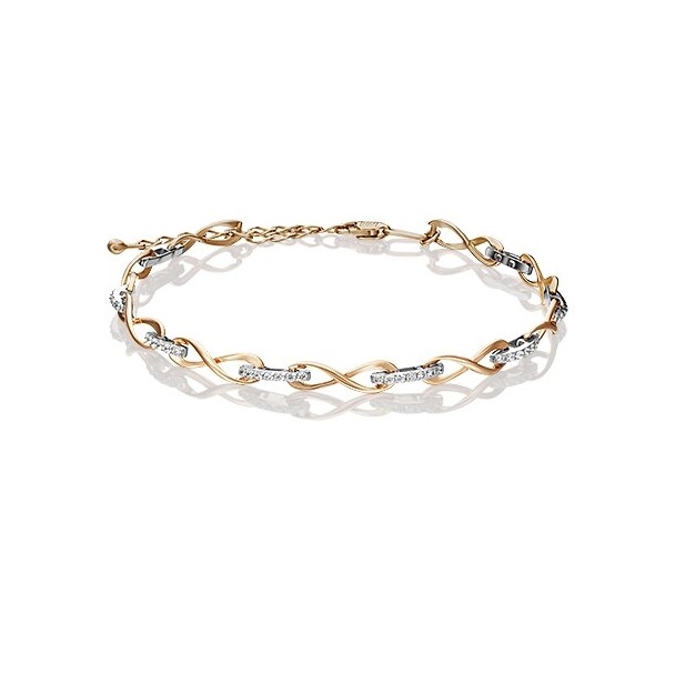 

Браслет из золота р. 21 PLATINA jewelry 05-0624-00-401-1111-24, фианит, 05-0624-00-401-1111-24