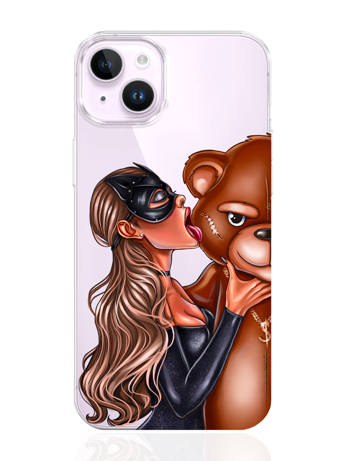 фото Чехол musthavecase iphone 14 кошечка русая и мишка