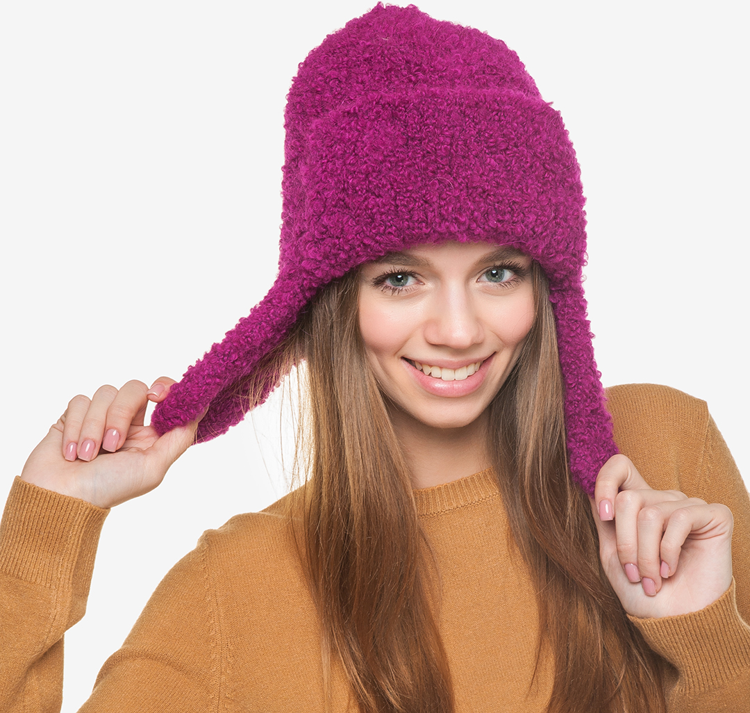 

Шапка-ушанка женская Marmalato 761-009 134887, фуксия, 761-009 134887