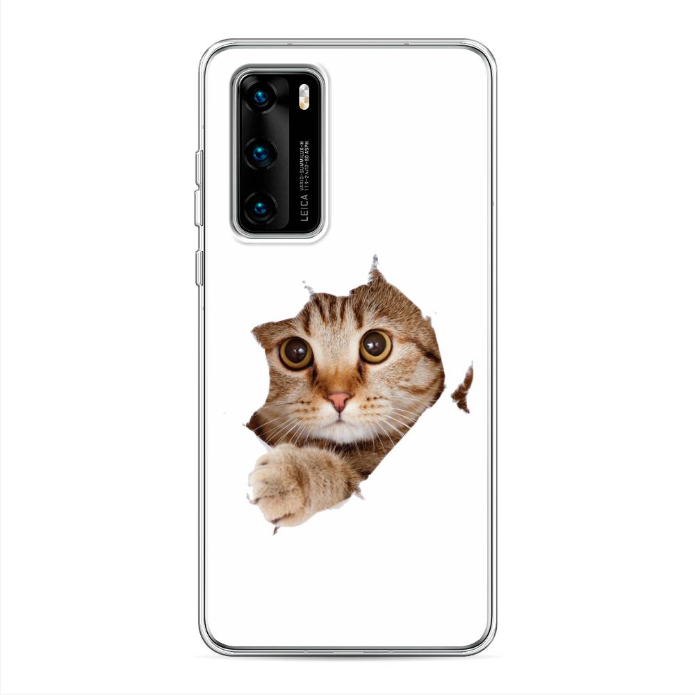 

Чехол на Huawei P40 "Кот и бумага", Белый;коричневый, 610850-1