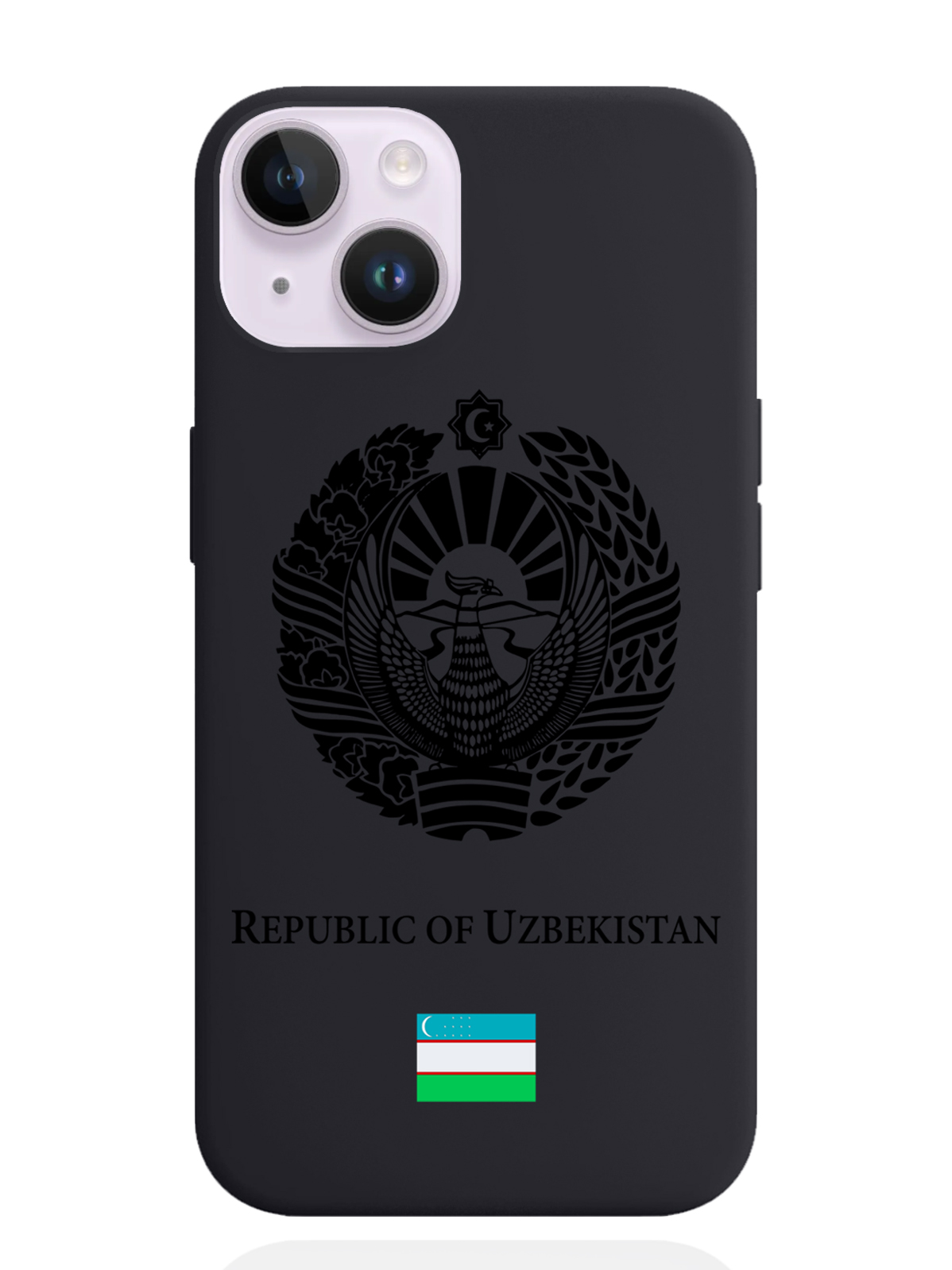 

Чехол SignumCase iPhone 14 Черный лаковый Герб Узбекистана, iPhone 14 Черный лаковый Герб Узбекистана