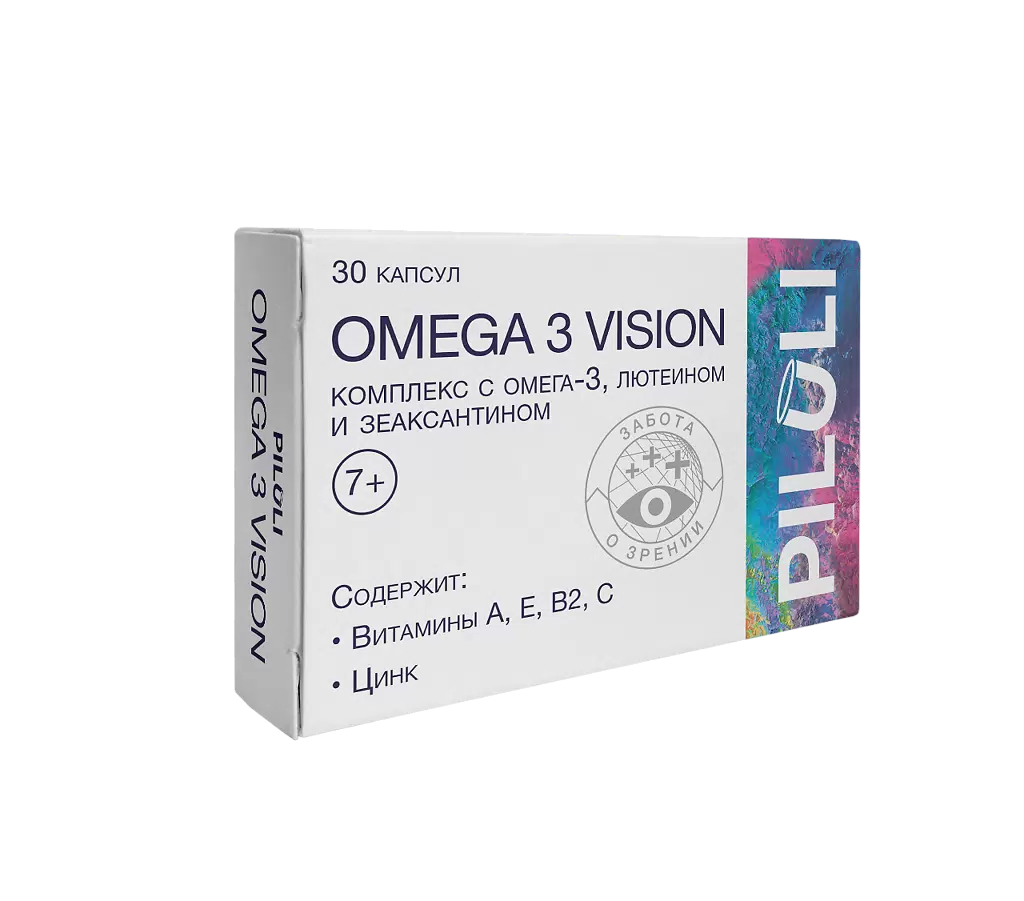 Omega 3 Vision комплекс с Омега 3 лютеином и зеаксантином PILULI капсулы 700 мг 30 шт 449₽