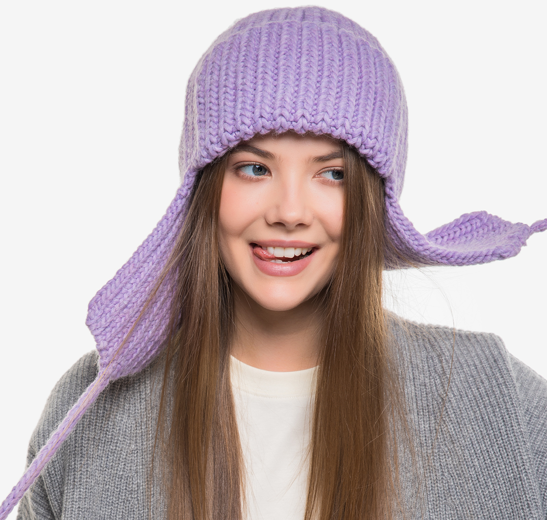 

Шапка-ушанка женская Marmalato 1079-005 135307, сиреневый, 1079-005 135307