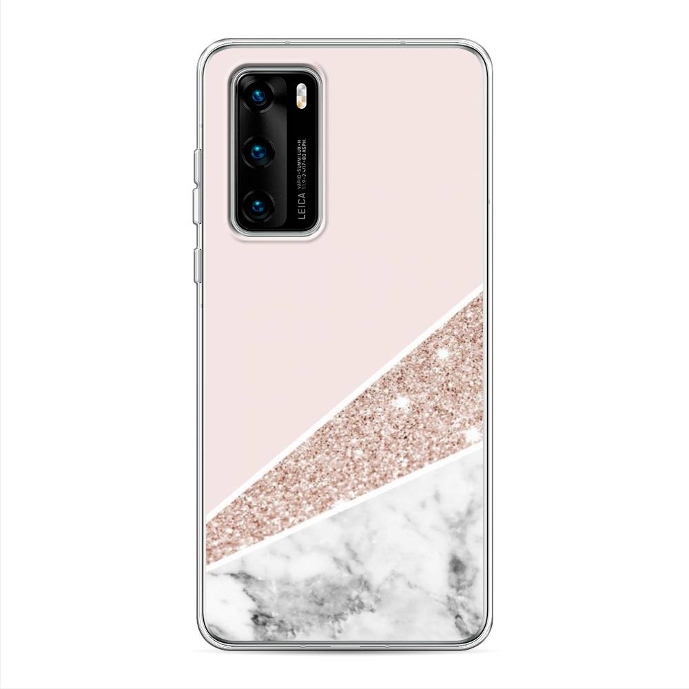 

Чехол на Huawei P40 "Блестящий розовый мрамор", 610850-3