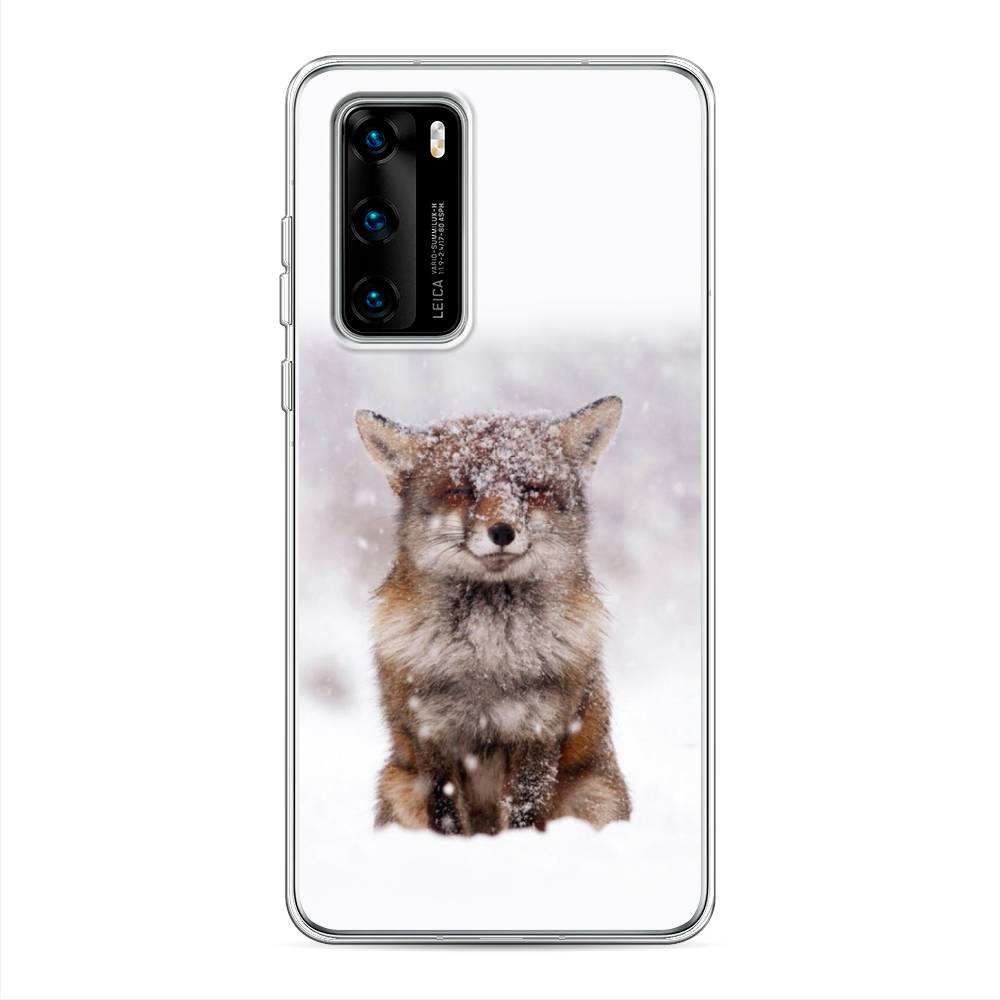 

Чехол на Huawei P40 "Зимняя лиса", Белый;серый;коричневый, 610850-1