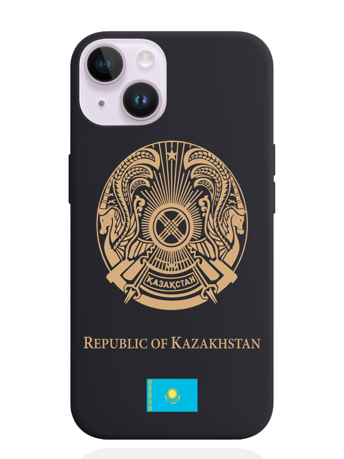 

Чехол SignumCase iPhone 14 Золотой Герб Казахстана, Золотистый;черный, iPhone 14 Золотой Герб Казахстана