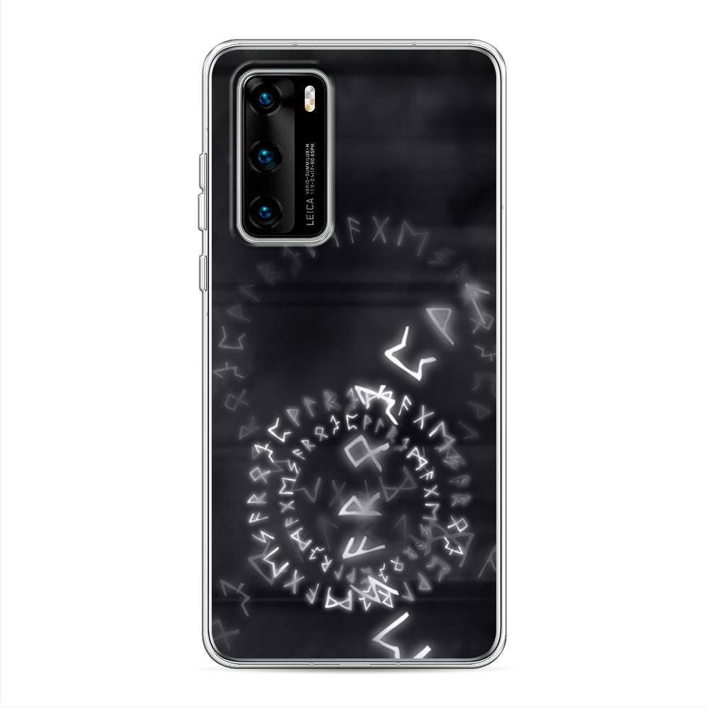 

Чехол на Huawei P40 "Руны", Серый;черный, 610850-3