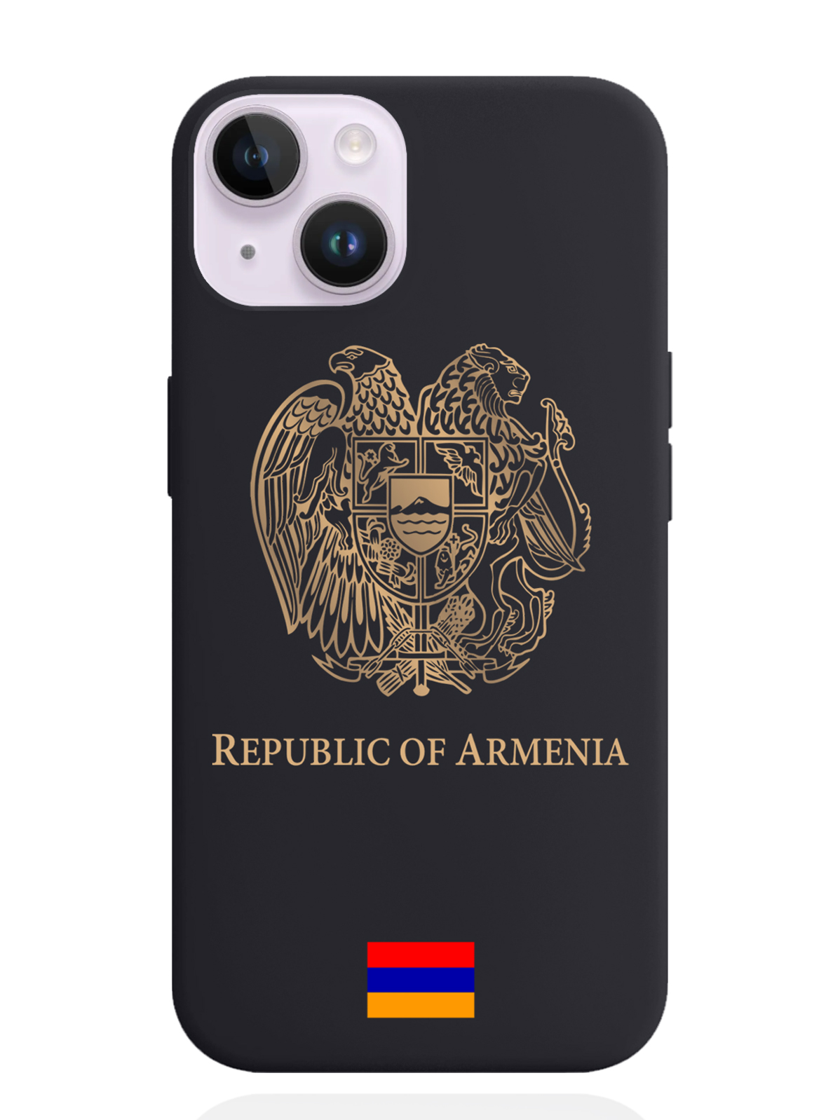 

Чехол SignumCase iPhone 14 Золотой Герб Армении, Золотистый;черный, iPhone 14 Золотой Герб Армении