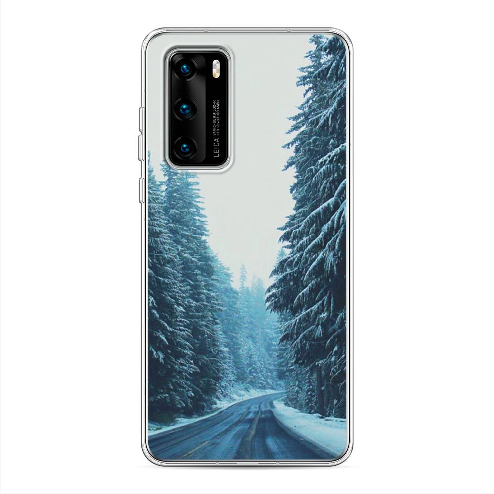 

Чехол на Huawei P40 "Зима 9", Бежевый;голубой;черный, 610850-2