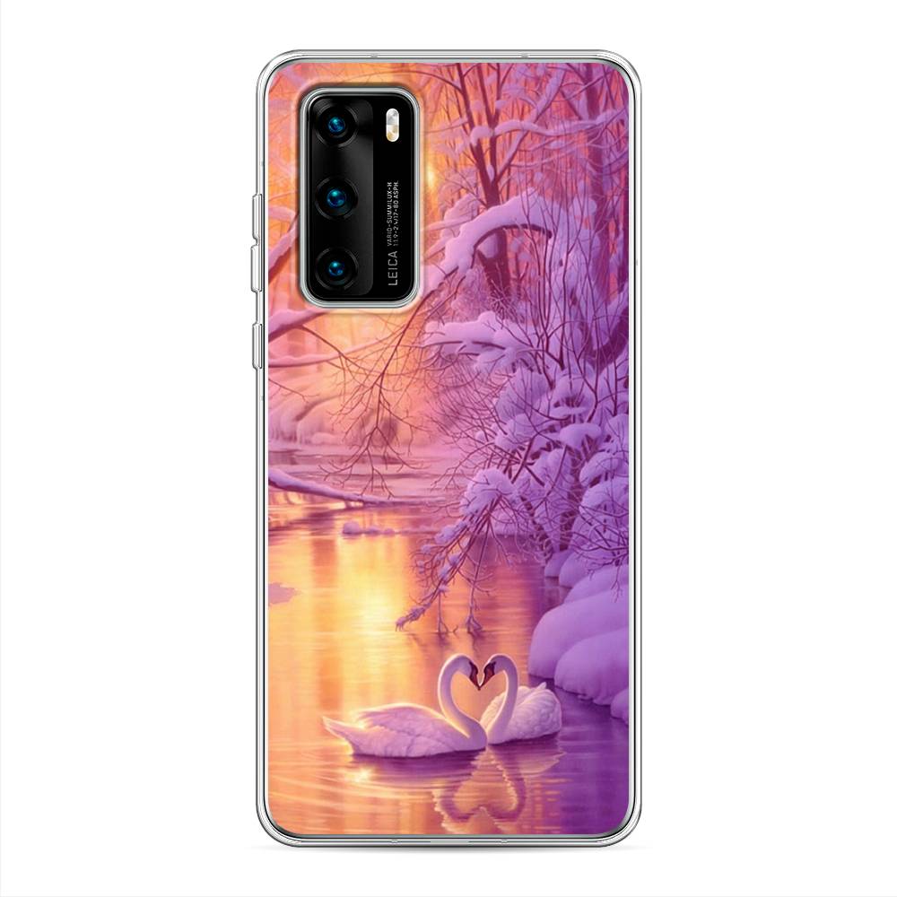 

Чехол на Huawei P40 "Зима 1", Фиолетовый;желтый, 610850-2