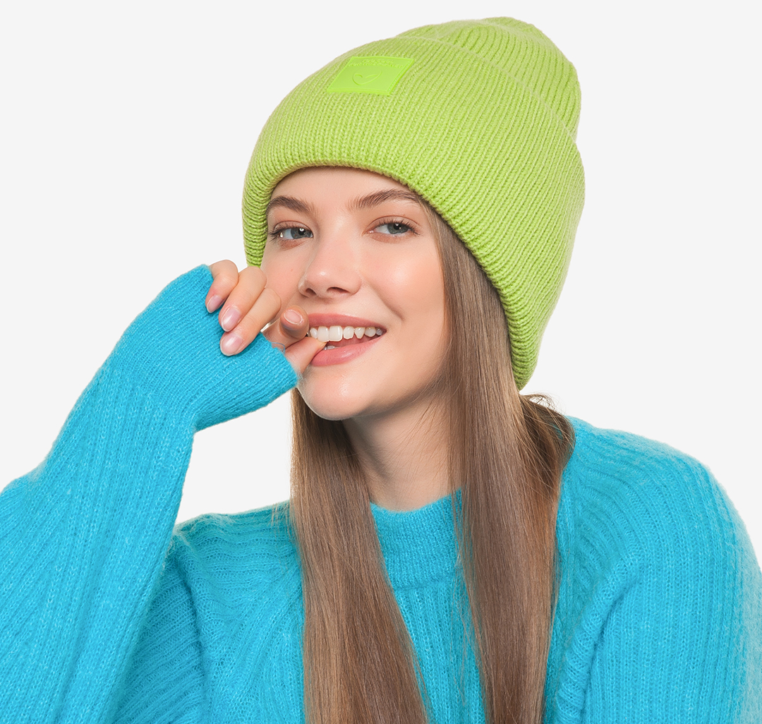 

Шапка бини женская Marmalato 147-078 134930, лаймовый, 147-078 134930