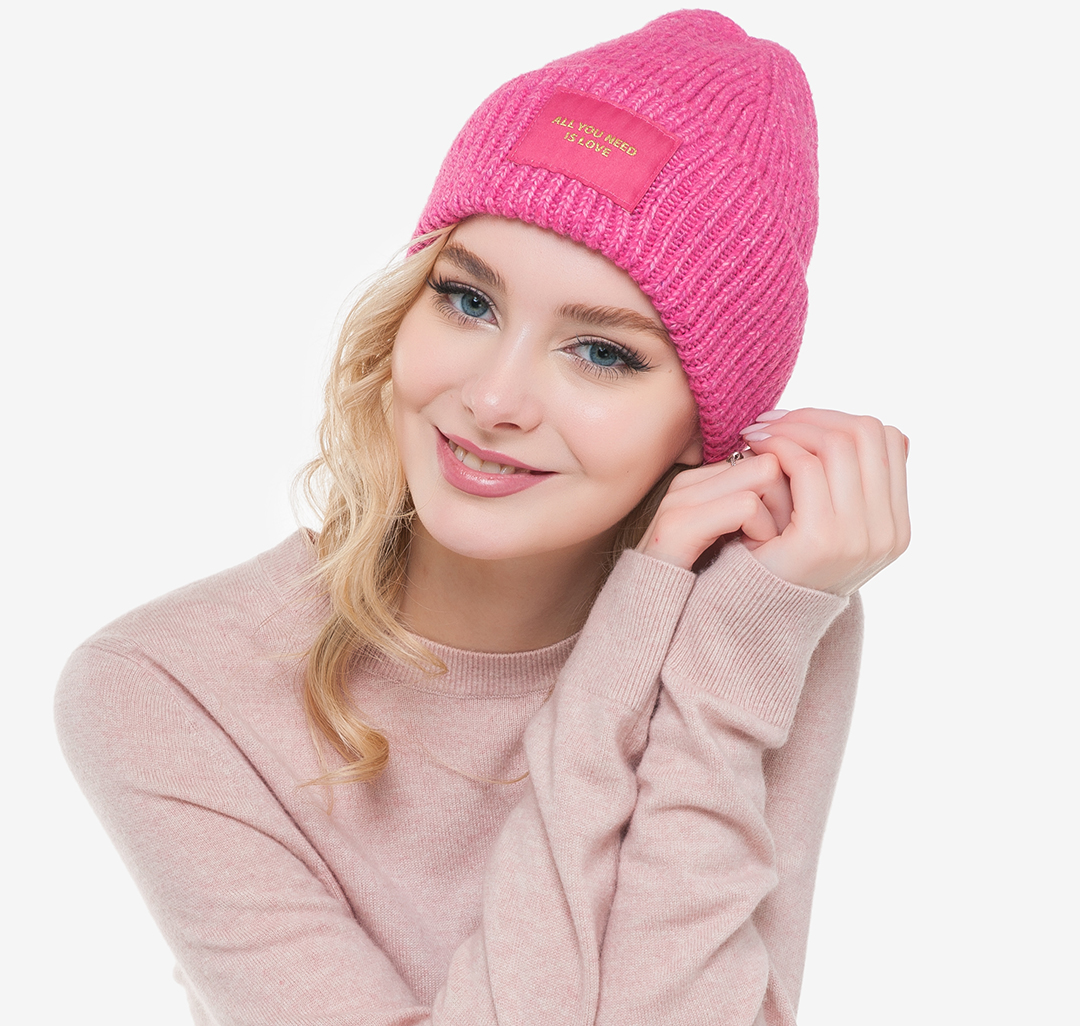 

Шапка бини женская Marmalato 1078-004 135080, фуксия-меланж, 1078-004 135080