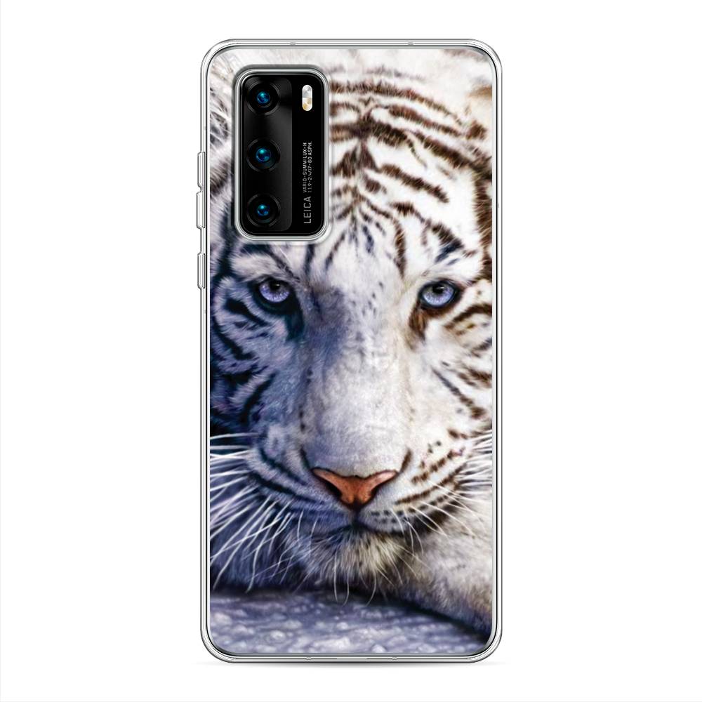 

Чехол на Huawei P40 "Бенгальский тигр", Коричневый;белый, 610850-1