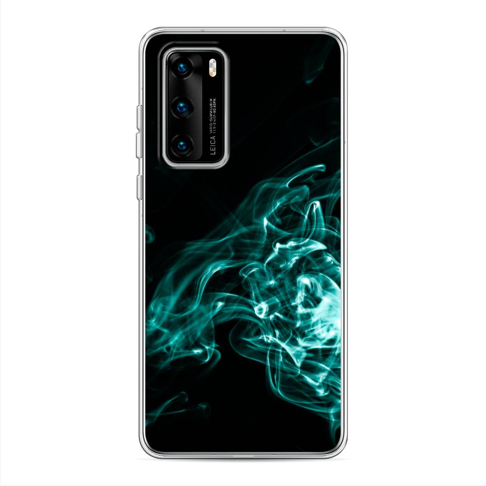 

Чехол на Huawei P40 "Дым", Голубой;черный, 610850-3