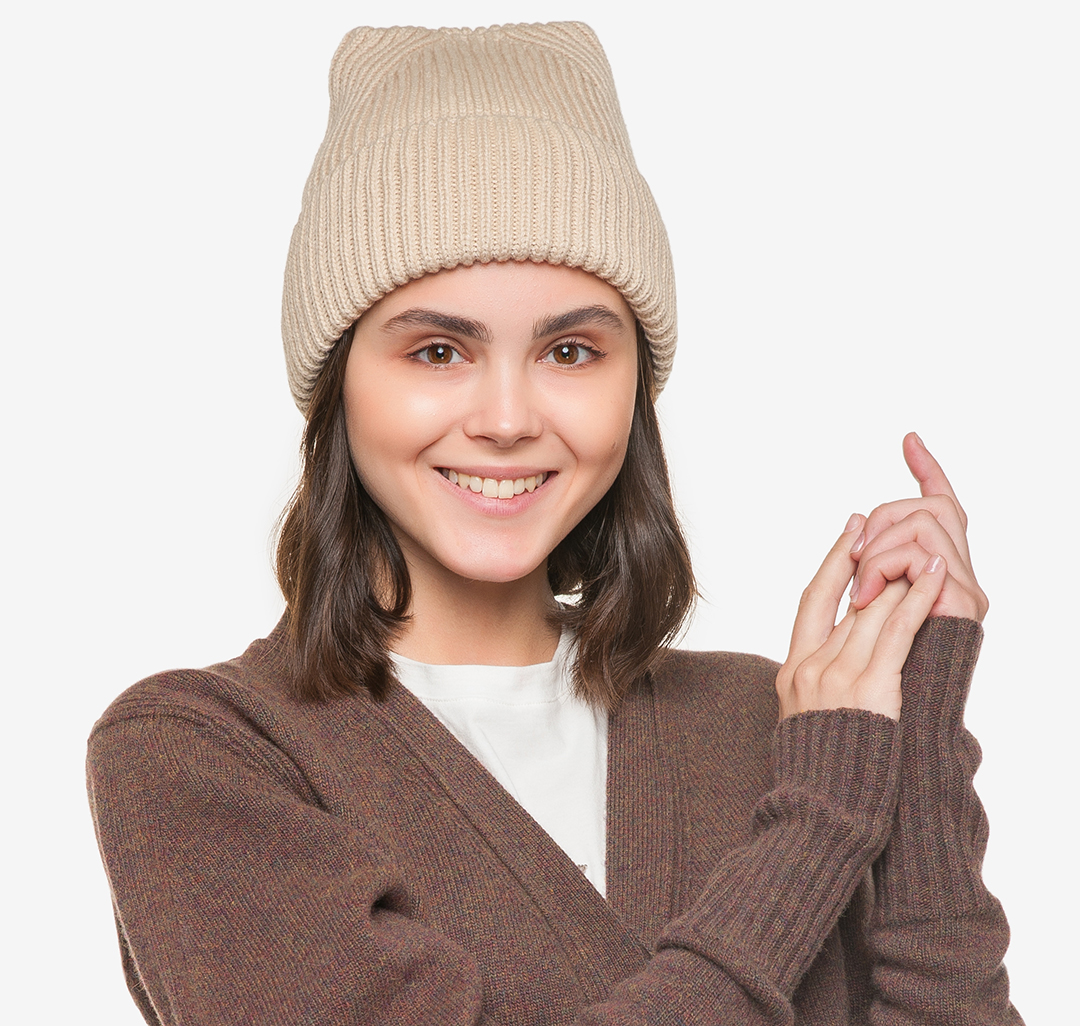 

Шапка бини женская Marmalato 139-049 135024, бежевый, 139-049 135024