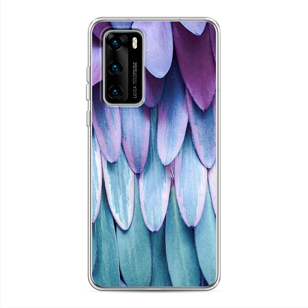 

Чехол на Huawei P40 "Синее перо", Фиолетовый;голубой, 610850-3