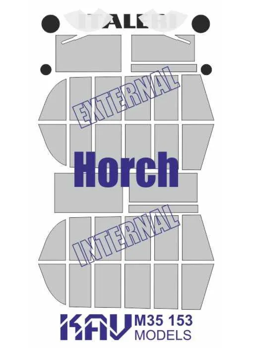 

Окрасочная маска KAV models 1/35 для модели Horch производства Italeri Звезда M35 153