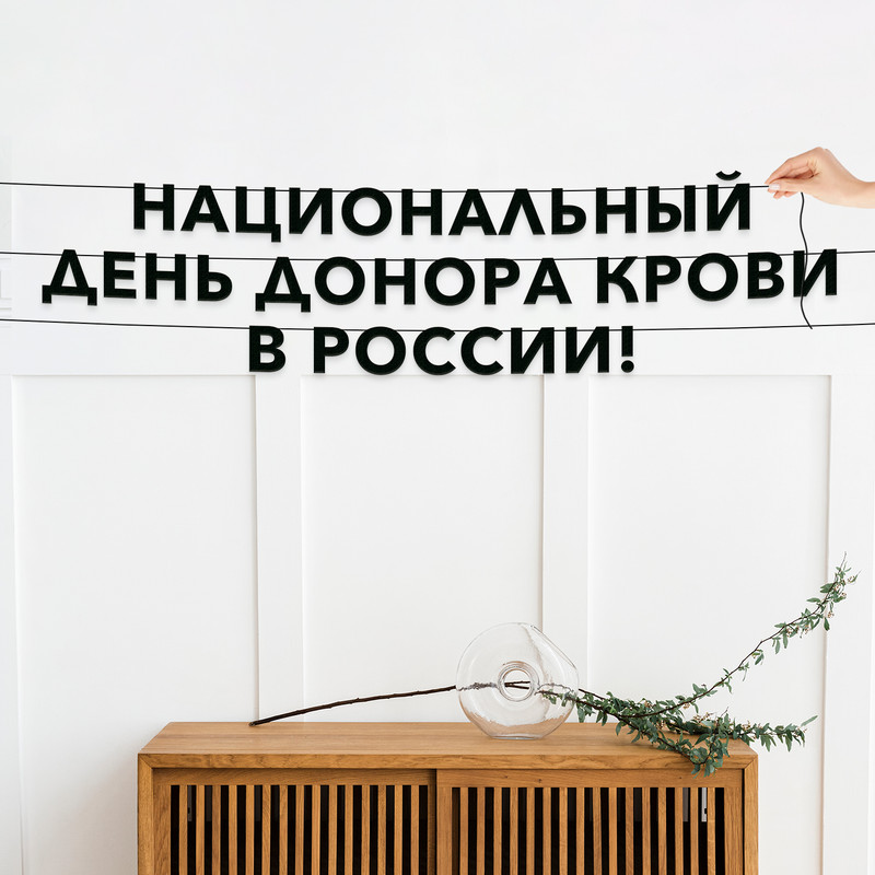 

Гирлянда-растяжка Национальный день донора крови в России VN885 черная, Черный, Национальный день донора крови в России