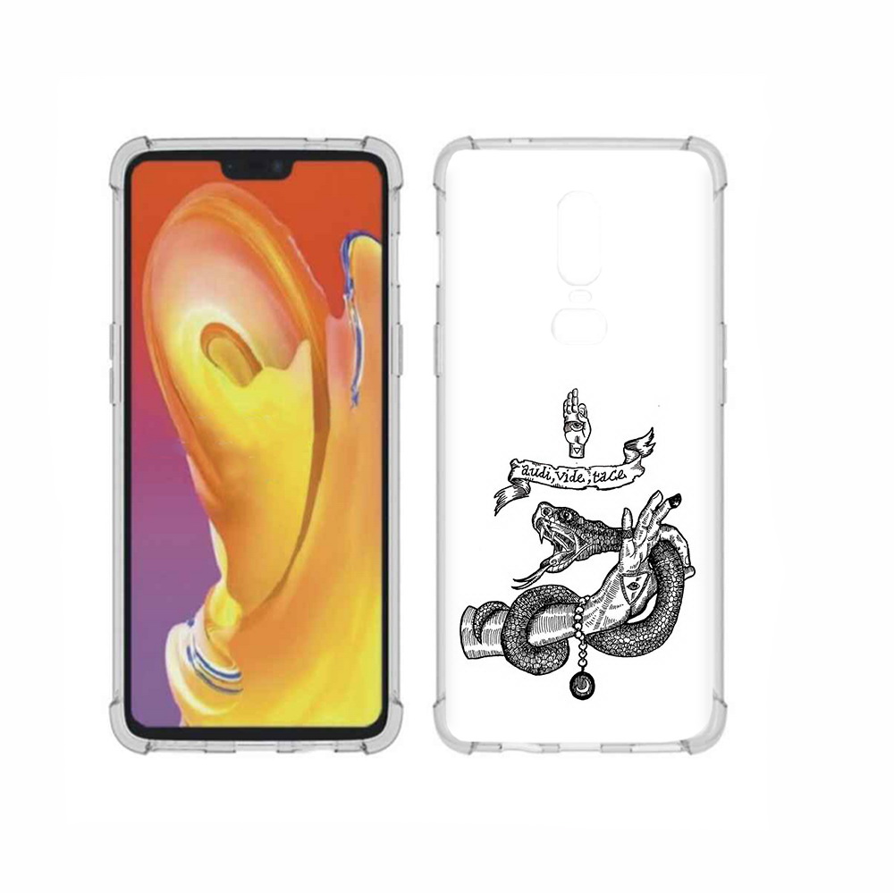 

Чехол MyPads Tocco для OnePlus 6 змея на руке рисунок, Прозрачный, Tocco