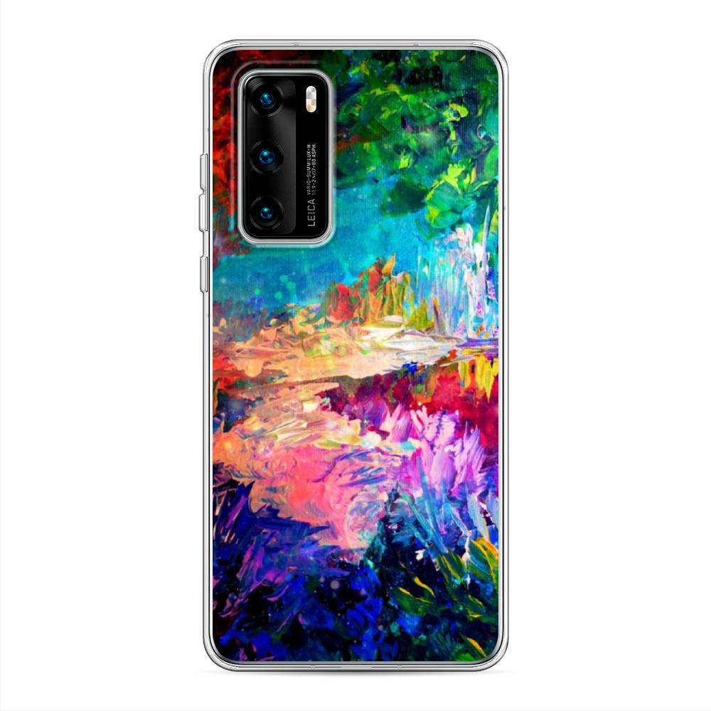 

Чехол на Huawei P40 "Лес-гуашь", Синий;розовый;зеленый, 610850-4