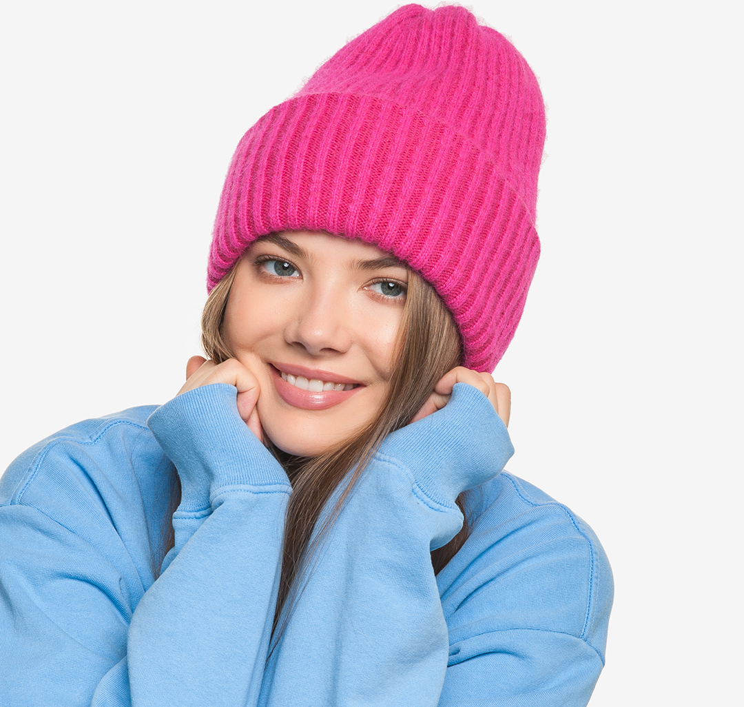 

Шапка бини женская Marmalato 798-117 134908, фуксия-меланж, 798-117 134908