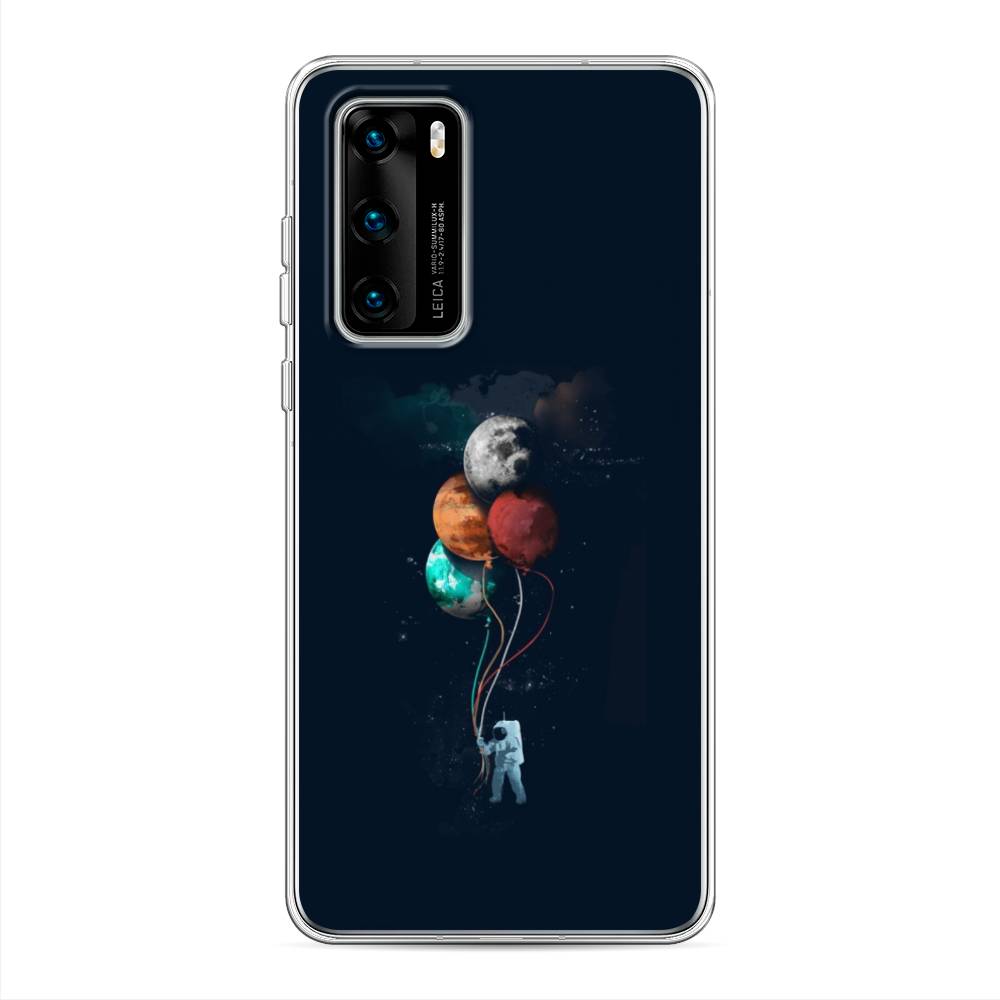 

Чехол на Huawei P40 "Космонавт с шариками", Разноцветный, 610850-4