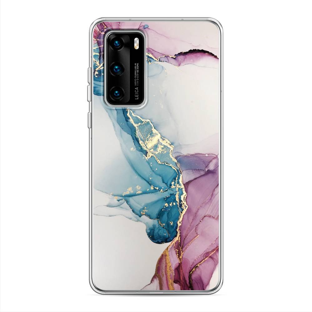 

Чехол на Huawei P40 "Розовые разводы рисунок", 610850-3