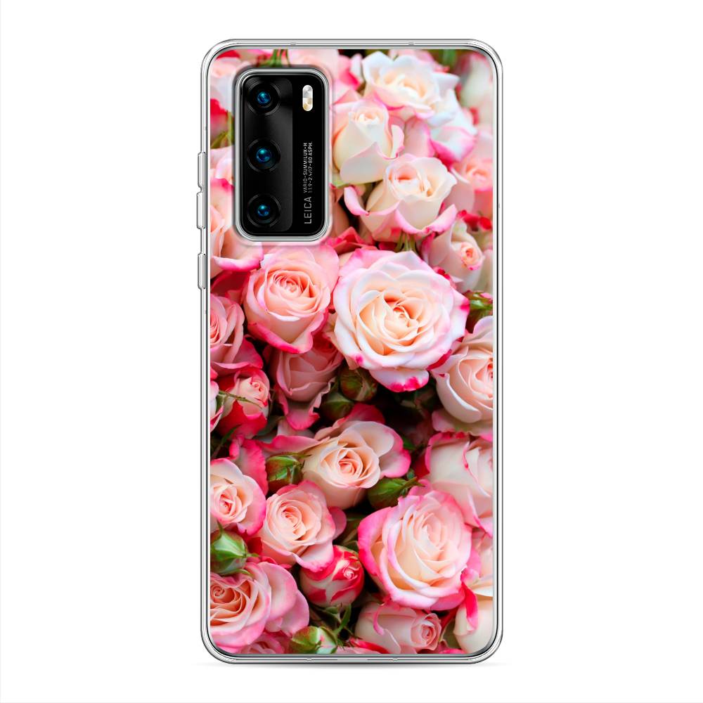 

Чехол на Huawei P40 "Много роз", Розовый, 610850-2
