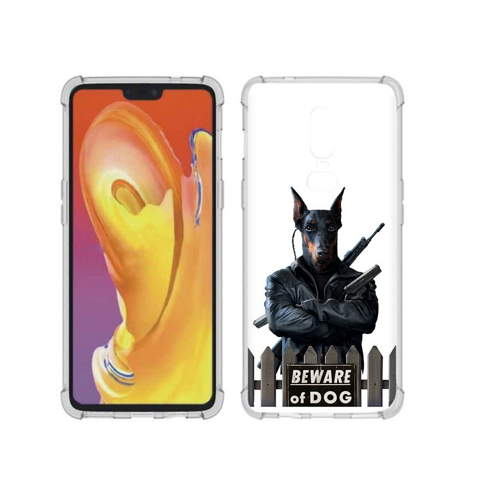 

Чехол MyPads Tocco для OnePlus 6 доберман, Прозрачный, Tocco