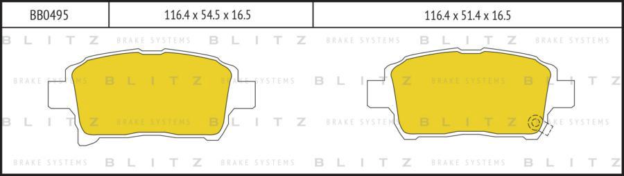 

Тормозные колодки BLITZ передние дисковые BB0495