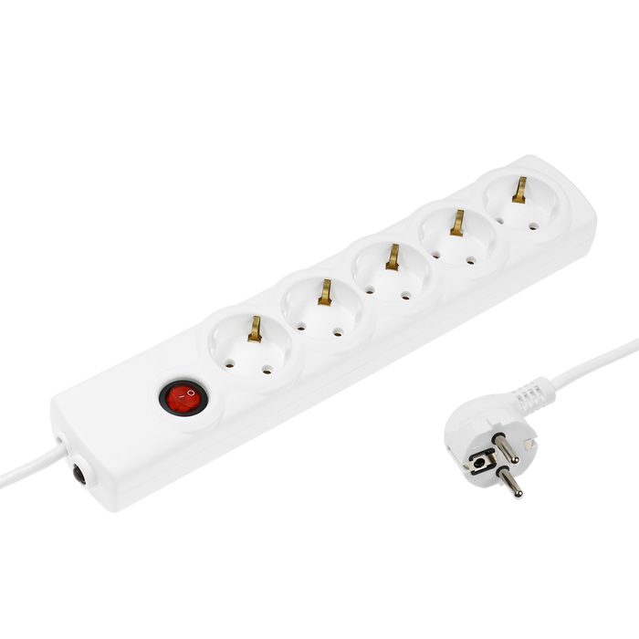 

Сетевой фильтр Luazon Lighting ECO, 5 розеток, 3 м, 2200 Вт, 3х0.75 мм2, 10 A, 10597278