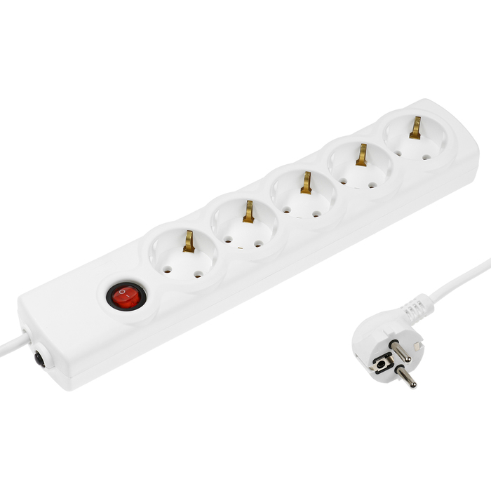 

Сетевой фильтр Luazon Lighting ECO, 5 розеток, 1.5 м, 2200 Вт, 3 х 0.75 мм2, 10597277