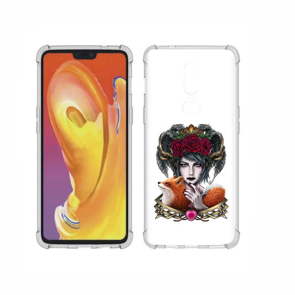 

Чехол MyPads Tocco для OnePlus 6 девушка с лисой, Прозрачный, Tocco