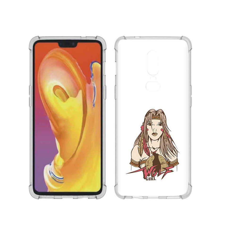 

Чехол MyPads Tocco для OnePlus 6 девушка волк, Прозрачный, Tocco